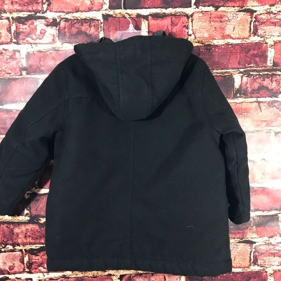 Gymboree thick pea coat boys extra small 3/4 Black - Picture 6 of 8